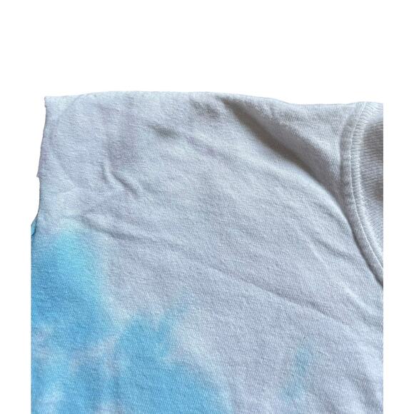 Pink Floyd Dark Side of the Moon Tie Dye Crop Top Raw Hem Size Large - GUC - Picture 7 of 7